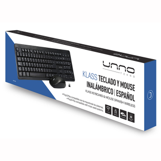 COMBO TECLADO Y MOUSE UNNO INALAMBRICO KB6741BK